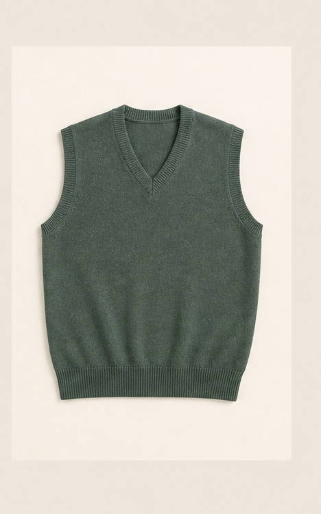 Knit vest schematic silhouette