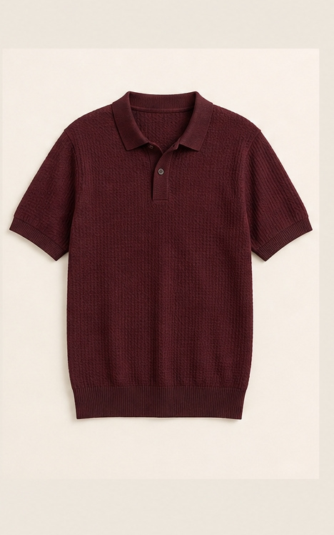 Knit polo schematic silhouette